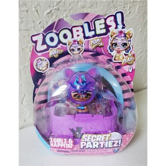 ZOOBLES Figure Animals Secret Partiez Z-Girlz & Happitat Twilight Ocean Unicorn - Picture 1 of 8